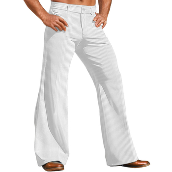 Ανδρικό παντελόνι κοστουμιού Amazon Retro, μονόχρωμο, σε στενή γραμμή, από κοτλέ ύφασμα