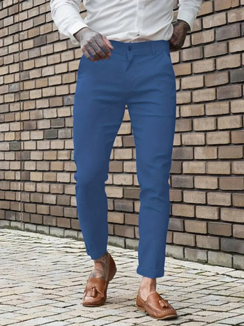 Νέο καλοκαιρινό παντελόνι Casual με στενή εφαρμογή, ελαστικό, μαύρο παντελόνι για άνδρες