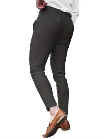 Νέο καλοκαιρινό παντελόνι Casual με στενή εφαρμογή, ελαστικό, μαύρο παντελόνι για άνδρες