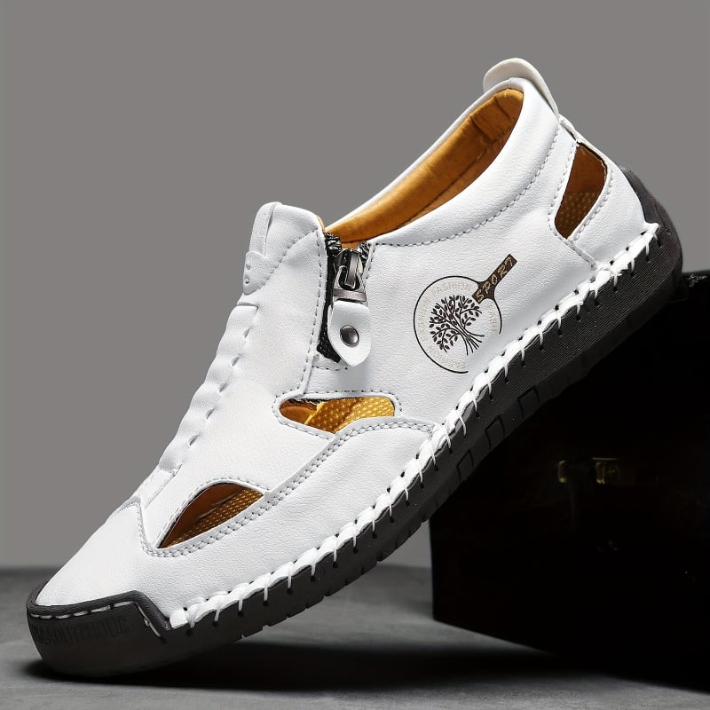 Sandale bărbătești noi transfrontaliere 2025, papuci cusuți, pantofi de plajă, stil casual pentru exterior, rezistenți la uzură, mărime mare, pantofi respirabili pentru bărbați