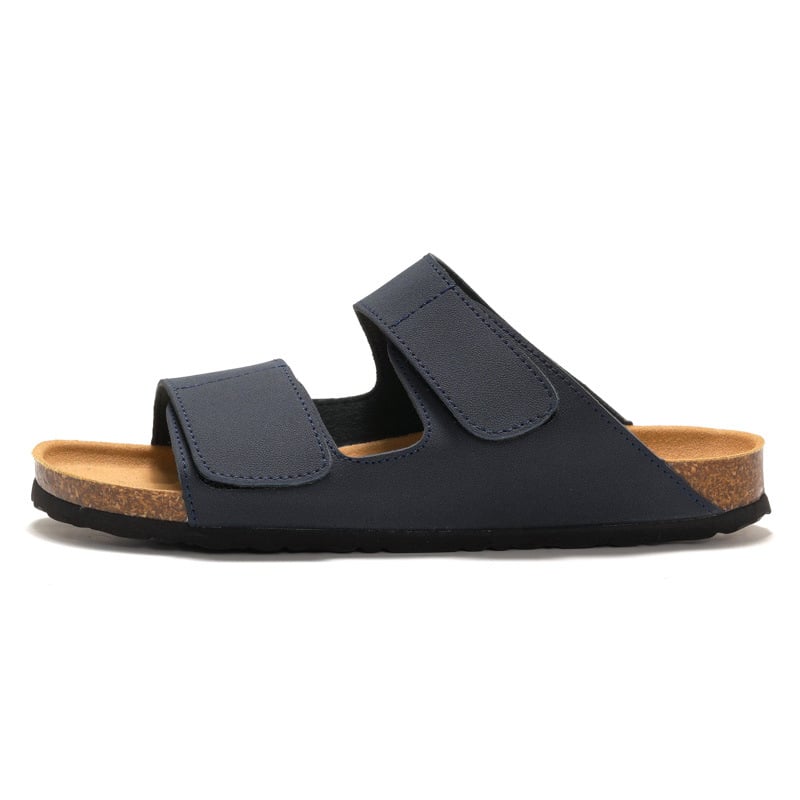 RUIZUSTOCK Wise Foot férfi parafa papucs, divatos, diák, egyszavas papucs, dupla pántos, férfi strandcipő, matt bőr