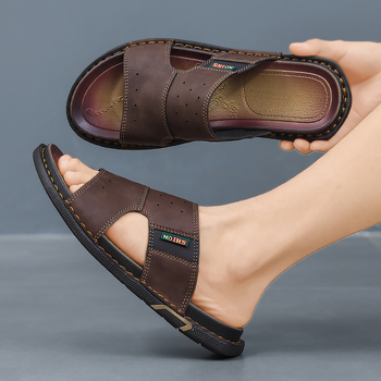 Férfi szandálok, lélegző, nyitott orrú, kültéri, strand, divatos, lapos cipők, nyári, hétköznapi szandálok