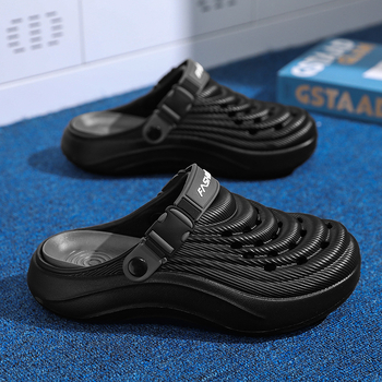 Papuci de damă cu vârfuri largi, de culoare uni, pentru bărbați, saboți antiderapanți cu talpă groasă, pentru vară, sandale de plajă cu dublă utilizare, care dau senzația că ai călca pe rahat