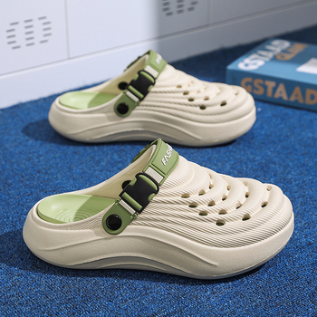 Μονόχρωμες παντόφλες με δάχτυλα για άνδρες, αντιολισθητικά ψηλοτάκουνα τσόκαρα με χοντρή σόλα για το καλοκαίρι, σανδάλια θαλάσσης διπλής χρήσης που σου δίνουν την αίσθηση ότι πατάς σε σκατά