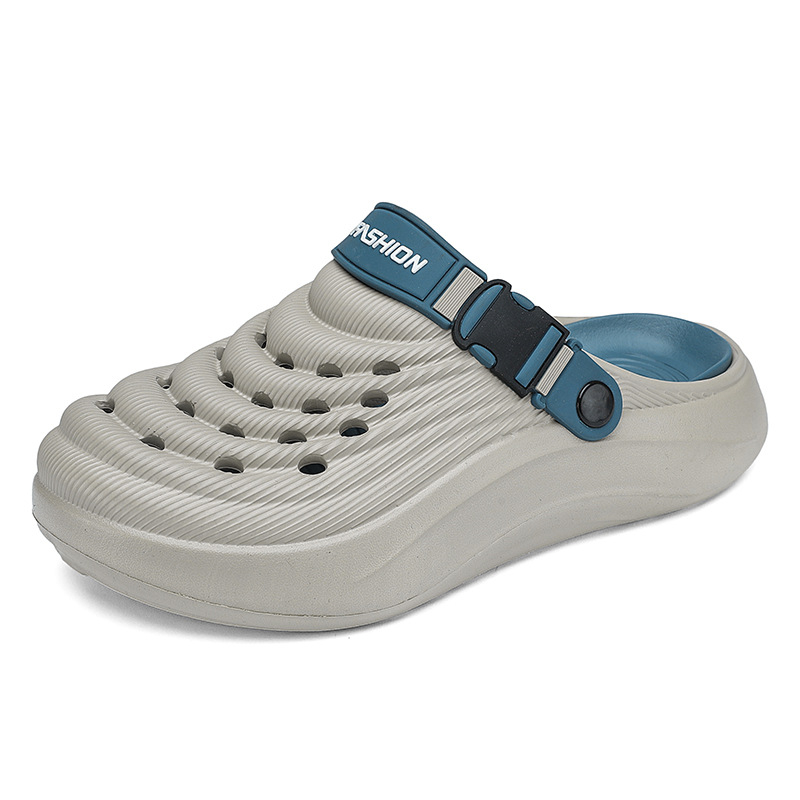 Papuci de damă cu vârfuri largi, de culoare uni, pentru bărbați, saboți antiderapanți cu talpă groasă, pentru vară, sandale de plajă cu dublă utilizare, care dau senzația că ai călca pe rahat