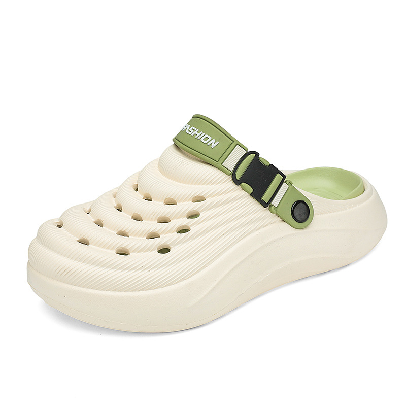 Papuci de damă cu vârfuri largi, de culoare uni, pentru bărbați, saboți antiderapanți cu talpă groasă, pentru vară, sandale de plajă cu dublă utilizare, care dau senzația că ai călca pe rahat