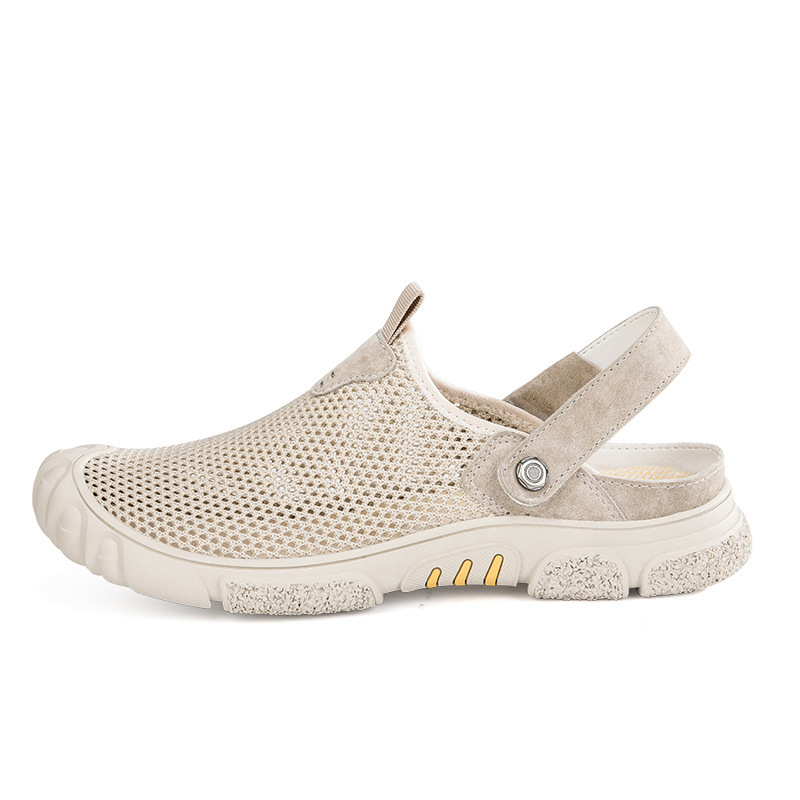 Sandale sport casual ușoare cu goluri, cu plasă de pânză, pentru bărbați, de vară, cu vârfuri în aer liber, sport, casual, pantofi de zi cu zi