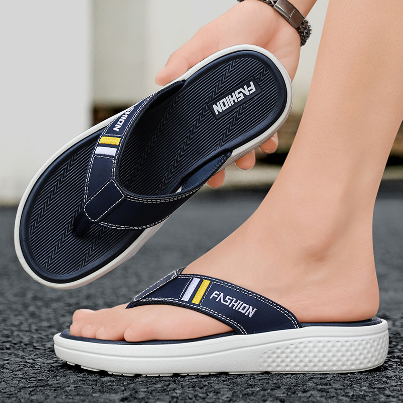 Flip-flops pentru bărbați noi, Flip-flops pentru bărbați, Jos înalt, Antiderapant, Talpă groasă, Îmbrăcăminte exterioară care crește în înălțime, Flip-flops vietnamezi ușori pentru plajă pentru bărbați