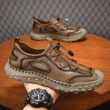Pantofi de vară pentru bărbați, respirabili, cu suprafață de plasă, alunecare pe plasă, pantofi sport în aer liber, conducere, alpinism și pantofi de vad