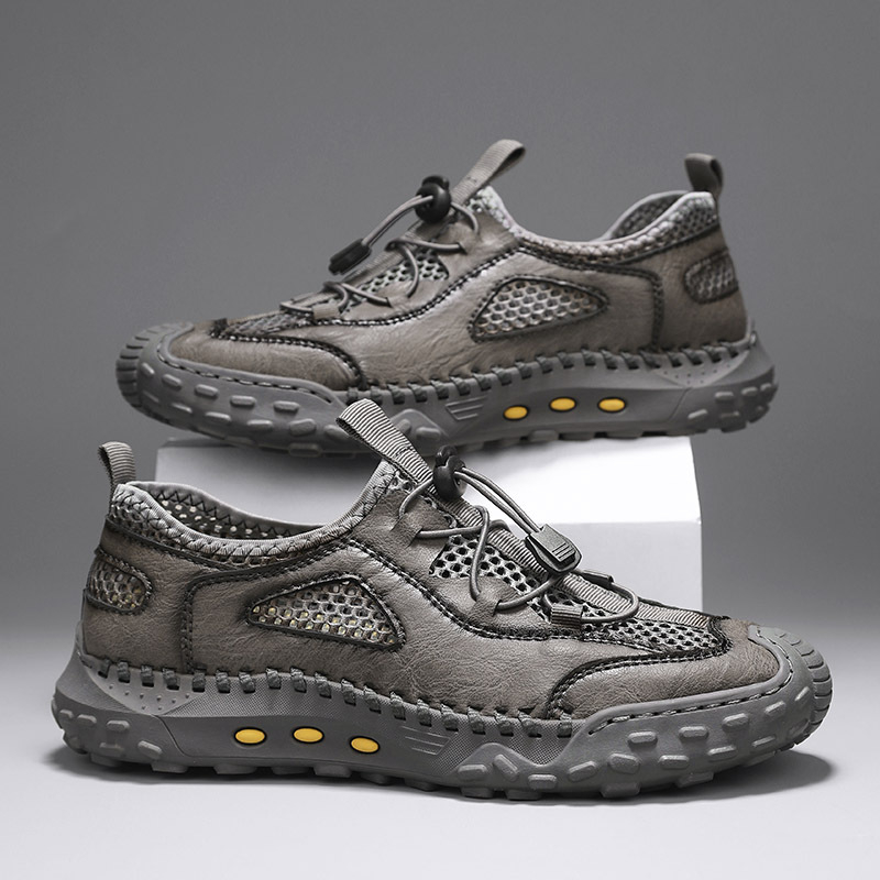 Pantofi de vară pentru bărbați, respirabili, cu suprafață de plasă, alunecare pe plasă, pantofi sport în aer liber, conducere, alpinism și pantofi de vad