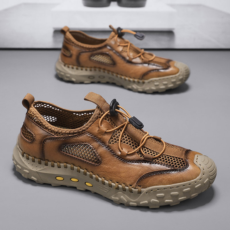 Pantofi de vară pentru bărbați, respirabili, cu suprafață de plasă, alunecare pe plasă, pantofi sport în aer liber, conducere, alpinism și pantofi de vad