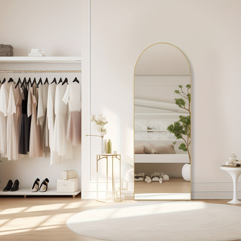 Oglindă arcuită pe toată lungimea, 64 x 21/59 x 16, cu suport, transversală