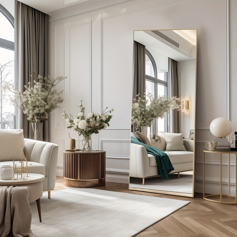 Oglindă arcuită pe toată lungimea, 64 x 21/59 x 16, cu suport, transversală