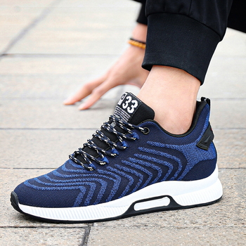 Ανδρικά Παπούτσια Mesh Αόρατη Αύξηση Ύψους 8CM Season Hollow Αναπνέον Flying Weaving Αύξηση Ύψους Ανδρικά Mesh Casual Sneaker