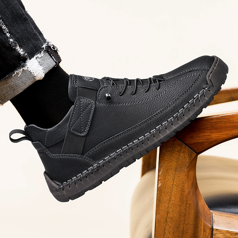 Pantofi de piele pentru bărbați, model modern, cu cusături retro, de dimensiuni mari, la modă, casual, din piele pentru bărbați