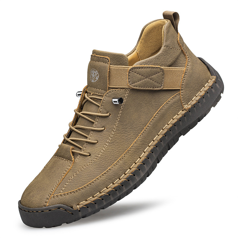 Pantofi de piele pentru bărbați, model modern, cu cusături retro, de dimensiuni mari, la modă, casual, din piele pentru bărbați