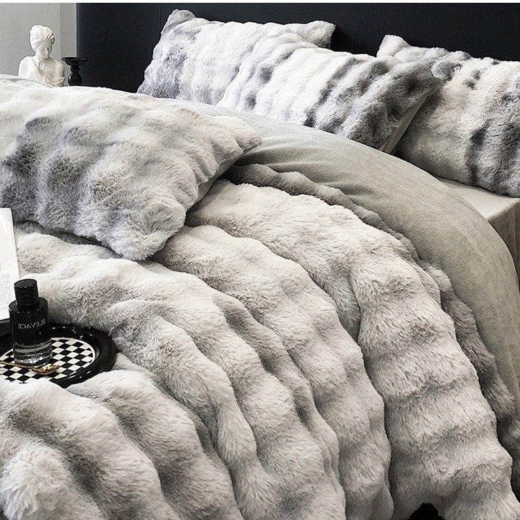 Triušio aksomas, keturių dalių, pieno spalvos aksominis, paminkštintas dvipusis, koralų spalvos aksominis, žieminės lovos paklodės užvalkalas, trijų dalių, 2025 m., naujas