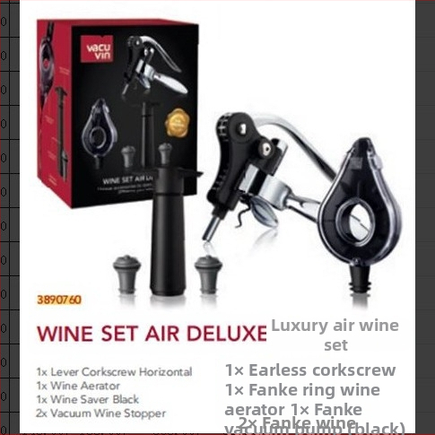 Hollandiából importált Vacu Vin borkészlet, jégzsákos palacknyitó, palackdugós vákuumos borkészlet