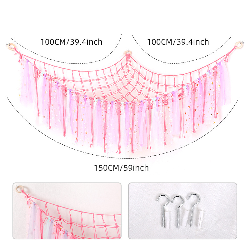 Ääreäärisega paelast puuvillast köiest nukuvõrgust tasku käsitsi kootud paelast kolmnurkse võrgust tasku hoiuvõrgust tasku puuvillast köiest seinale riputatav võrkkiik