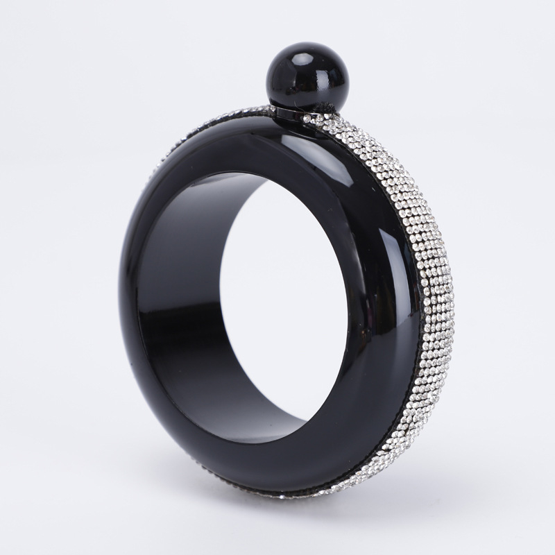 304 nerūdijančio plieno lazdelės formos deimantinė apyrankė, moteriška 3,5 uncijos apvali, padengta alkoholinių gėrimų butelio apyrankė, didelė gertuvė