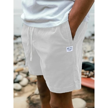 Мъжки ежедневни къси панталони от кадифе с връзки и кръпки