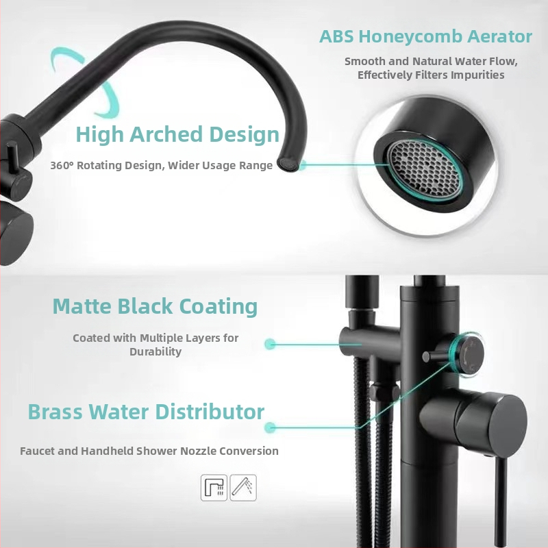 Подов кран за вана медна колона кран за вана домашен хотел топъл и студен автоматичен контрол фабрика на едро кран