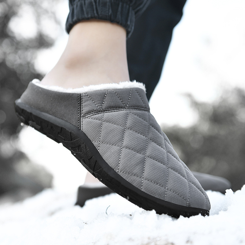 Meeste puuvillased sussid, suurus 48, veekindlad, libisemiskindlad, fliisvoodriga, soojad, kodused jalanõud eakatele, suurus 48, suurus äärisega.