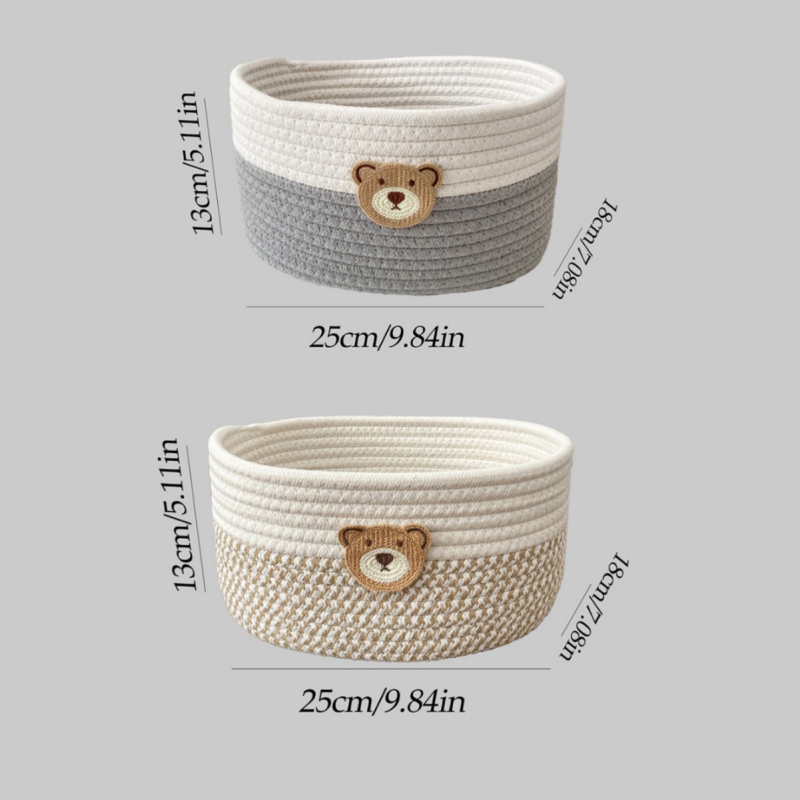 Coș de depozitare țesut din bumbac, coș de depozitare cu gustări drăguț, creativ acasă, cu telecomandă desktop, cutie de depozitare, coș de depozitare de noptieră