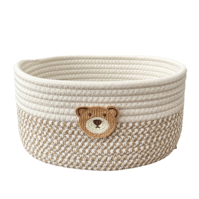 Coș de depozitare țesut din bumbac, coș de depozitare cu gustări drăguț, creativ acasă, cu telecomandă desktop, cutie de depozitare, coș de depozitare de noptieră