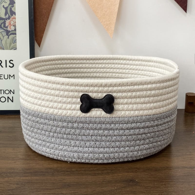 Coș de depozitare țesut din bumbac, coș de depozitare cu gustări drăguț, creativ acasă, cu telecomandă desktop, cutie de depozitare, coș de depozitare de noptieră