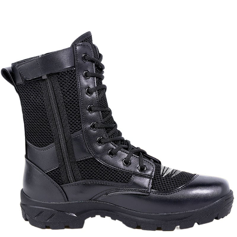 Cizme de vară cu fermoar din plasă, cizme de luptă pentru bărbați, ultra ușoare, respirabile, pentru scule, Martin, cizme în aer liber, pantofi de securitate de înaltă calitate, pantofi de serviciu