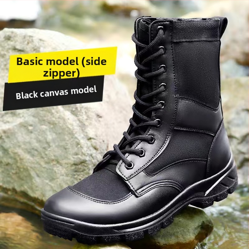 Letné zipsové sieťované bojové topánky pánske ultraľahké priedušné topánky na náradie, martinské topánky, vonkajšie vysoké bezpečnostné topánky, pracovné topánky