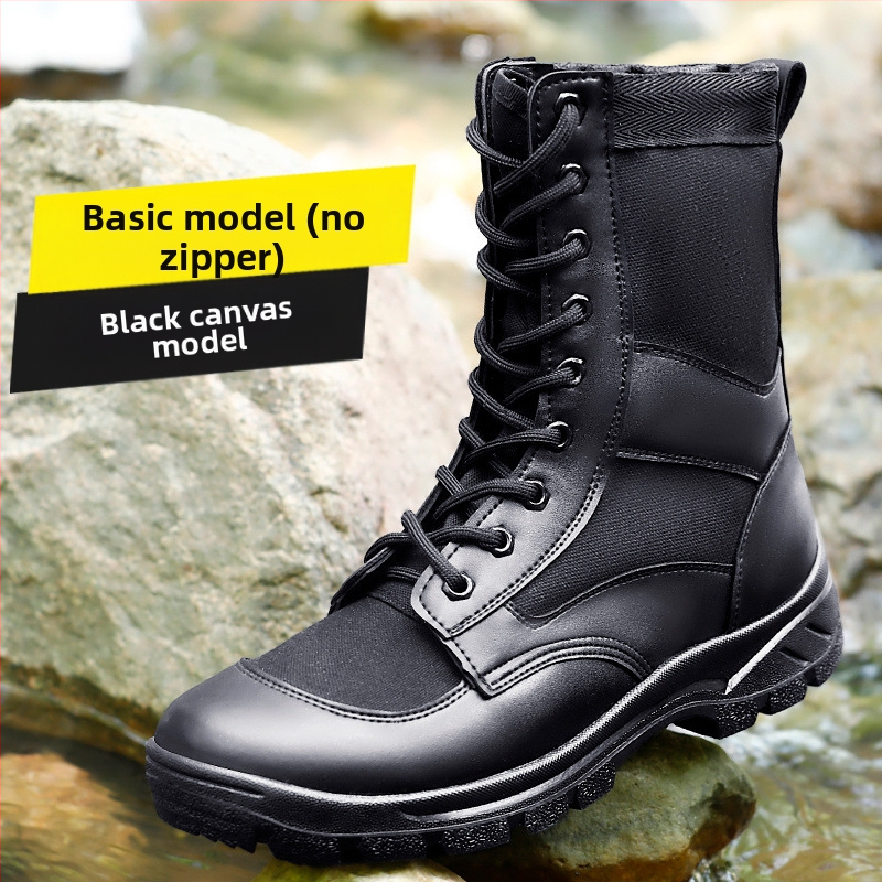 Letné zipsové sieťované bojové topánky pánske ultraľahké priedušné topánky na náradie, martinské topánky, vonkajšie vysoké bezpečnostné topánky, pracovné topánky