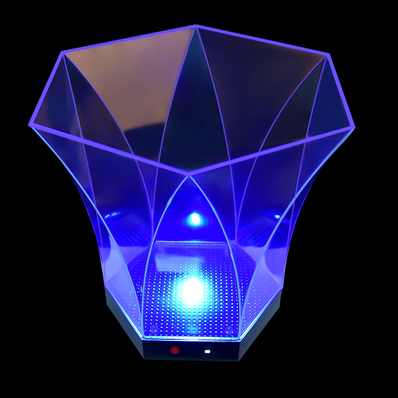 Tiesioginiai gamyklos pardavimai Kūrybinė rombo formos netaisyklinga šešiakampė šampano vyno statinė Ledo alaus statinė Spalvinga šviečianti ledo statinė