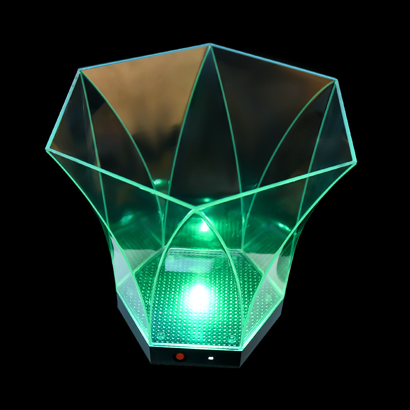 Tiesioginiai gamyklos pardavimai Kūrybinė rombo formos netaisyklinga šešiakampė šampano vyno statinė Ledo alaus statinė Spalvinga šviečianti ledo statinė