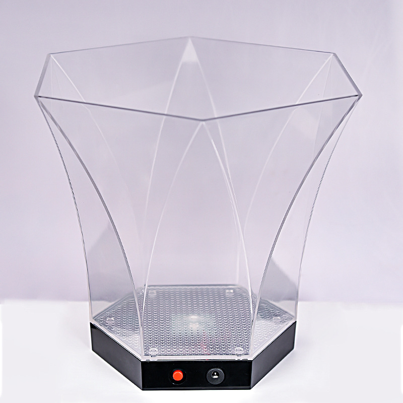 Tiesioginiai gamyklos pardavimai Kūrybinė rombo formos netaisyklinga šešiakampė šampano vyno statinė Ledo alaus statinė Spalvinga šviečianti ledo statinė