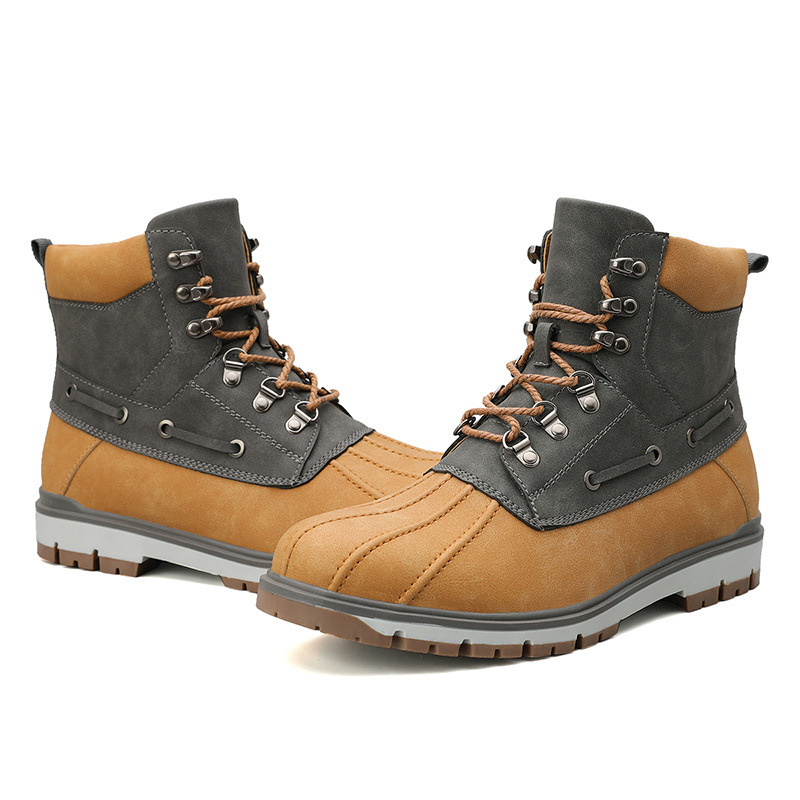 Sügis ja talv 2024. aasta piiriülesed eksporditud suurte suuruste meeste kõrge säärega tööriiete lumesaapad, mitmekülgsed fliisvoodriga soojad saapad.