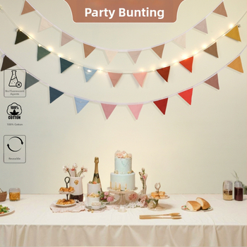 Spalvinga medvilninė vėliavėlė vaikų kambariui, gimtadienio vakarėliui, europietiška ir amerikietiška sienų dekoracija, darželio vimpelo išdėstymas