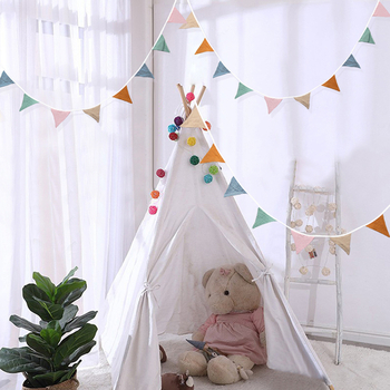 Spalvinga medvilninė vėliavėlė vaikų kambariui, gimtadienio vakarėliui, europietiška ir amerikietiška sienų dekoracija, darželio vimpelo išdėstymas