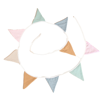 Spalvinga medvilninė vėliavėlė vaikų kambariui, gimtadienio vakarėliui, europietiška ir amerikietiška sienų dekoracija, darželio vimpelo išdėstymas