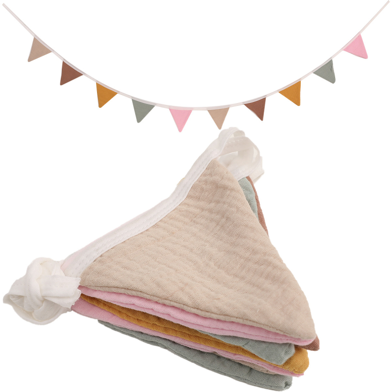 Spalvinga medvilninė vėliavėlė vaikų kambariui, gimtadienio vakarėliui, europietiška ir amerikietiška sienų dekoracija, darželio vimpelo išdėstymas