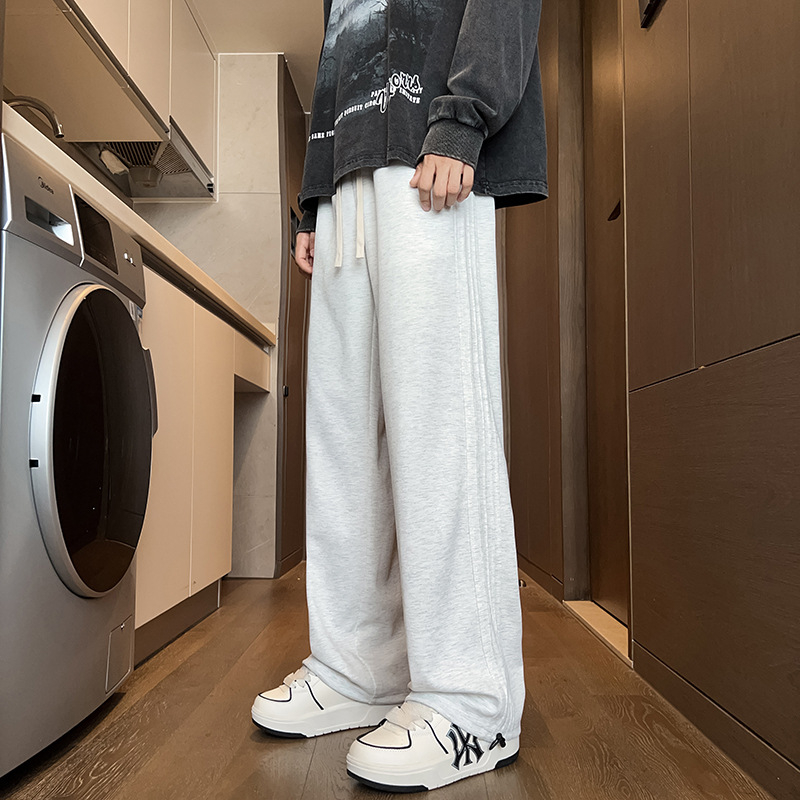 Moodsad brändi lahtised spordipüksid, meeste sügis- ja talvefliisvoodriga Ameerika stiilis retro laiad püksid, teismelise äravoolu vabaajapüksid, moodsad