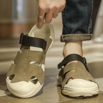 „Birkenstock“ šlepetės vyrams, vasariniai viršutiniai drabužiai, neslystantys, lengvi, kvėpuojantys, užmaunami biuro vyriški vairavimo sandalai.
