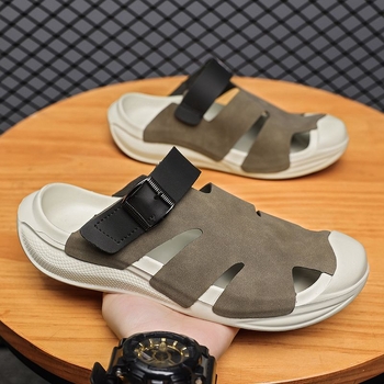 „Birkenstock“ šlepetės vyrams, vasariniai viršutiniai drabužiai, neslystantys, lengvi, kvėpuojantys, užmaunami biuro vyriški vairavimo sandalai.