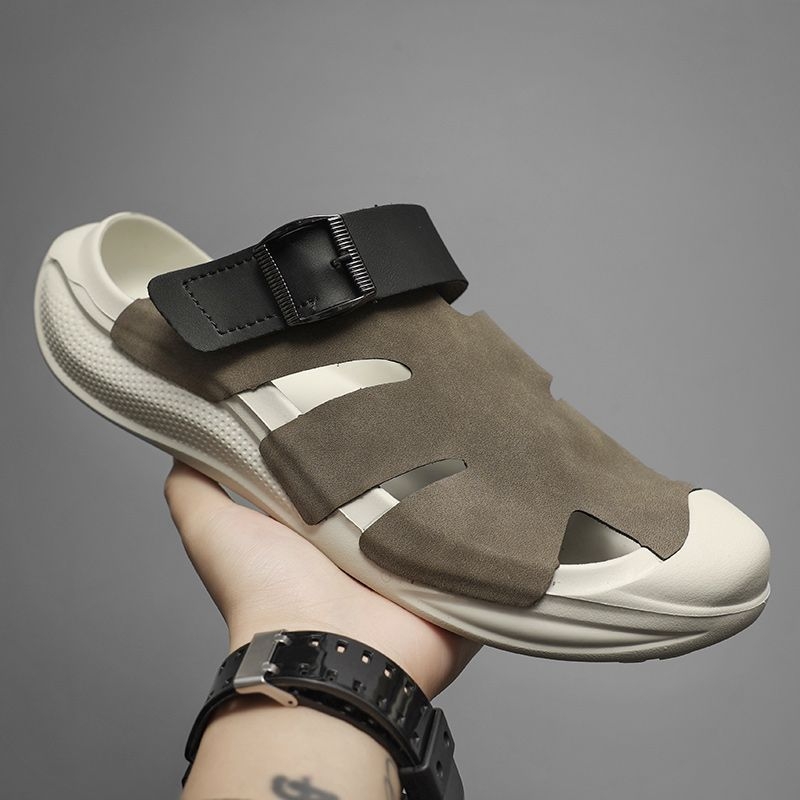 „Birkenstock“ šlepetės vyrams, vasariniai viršutiniai drabužiai, neslystantys, lengvi, kvėpuojantys, užmaunami biuro vyriški vairavimo sandalai.