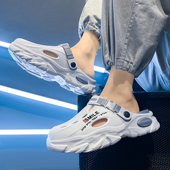 Vyriškos klumpės 2025 m. vasarai Naujos lauko paplūdimio šlepetės Universalios storapadės neslystančios dvigubos paskirties klumpės vidaus naudojimui Dropshipping