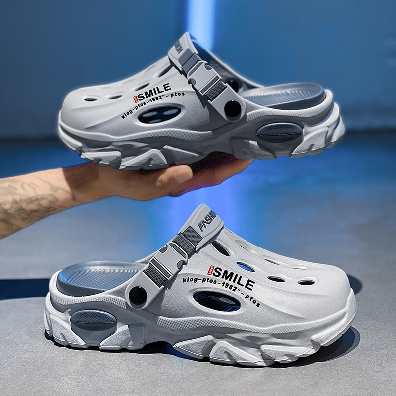 Vyriškos klumpės 2025 m. vasarai Naujos lauko paplūdimio šlepetės Universalios storapadės neslystančios dvigubos paskirties klumpės vidaus naudojimui Dropshipping