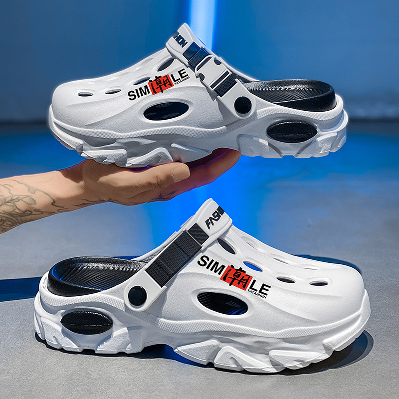 Vyriškos klumpės 2025 m. vasarai Naujos lauko paplūdimio šlepetės Universalios storapadės neslystančios dvigubos paskirties klumpės vidaus naudojimui Dropshipping