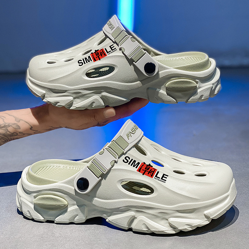 Vyriškos klumpės 2025 m. vasarai Naujos lauko paplūdimio šlepetės Universalios storapadės neslystančios dvigubos paskirties klumpės vidaus naudojimui Dropshipping