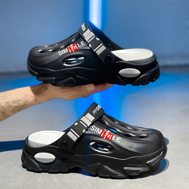 Vyriškos klumpės 2025 m. vasarai Naujos lauko paplūdimio šlepetės Universalios storapadės neslystančios dvigubos paskirties klumpės vidaus naudojimui Dropshipping